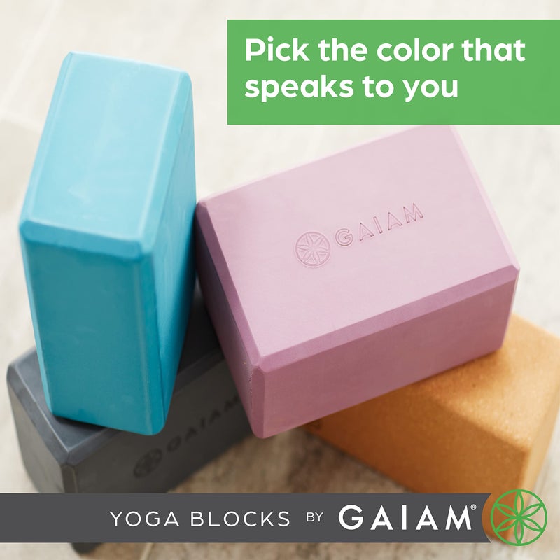 Gaiam كتلة يوغا غايام - مصنوعة من رغوة إيفا خالية من اللاتكس - سطح ناعم غير قابل للانزلاق مع حواف مائلة لليوغا، البيلاتس، التأمل - ملحقات يوغا لتحقيق الاستقرار، التوازن، وتعميق التمددات - Image 3